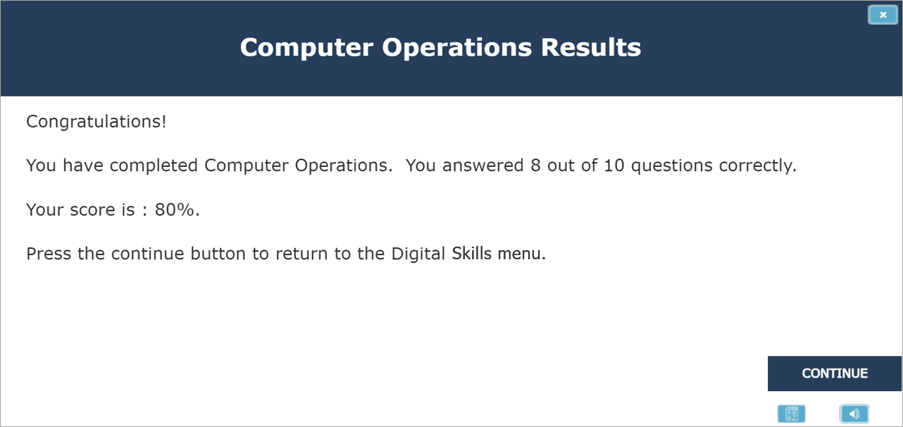 Image of the Check Your Knowledge results screen