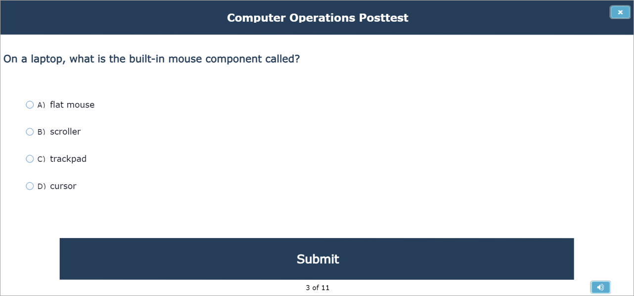 Image of a Computer Operations posttest question