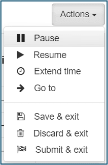 Image of the Actions dropdown menu