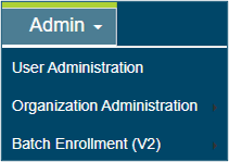 Image of the Admin dropdown menu