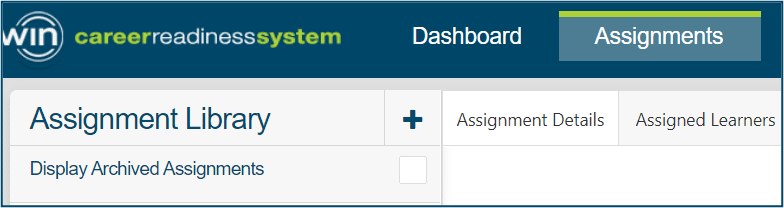 Image of the top of the Assignment Library