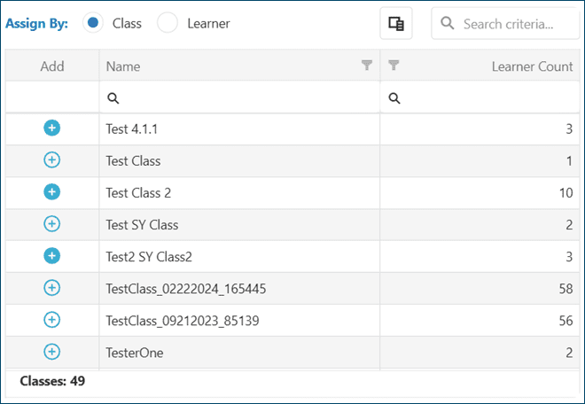 Class list