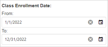 Image of fields to set an enrollment date range.