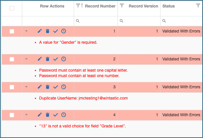 Image of the most common errors