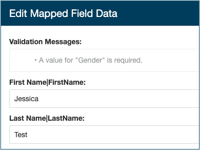 Image of the edit mapped field data